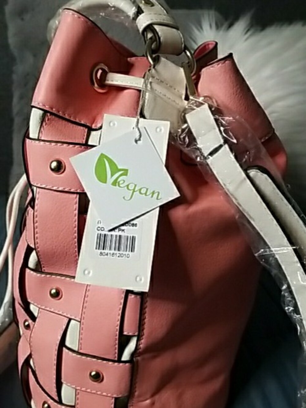 Woven Pink Drawstring Crossbody Bag - Unbranded - Picture 8 of 16